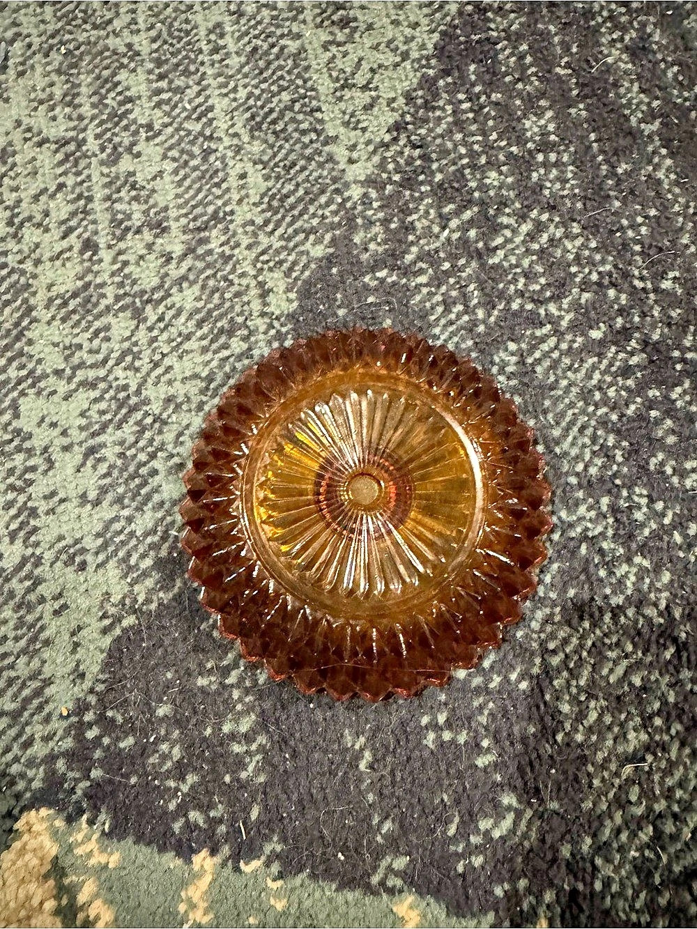 Amber Brown Glass Decorative votive holder Dish